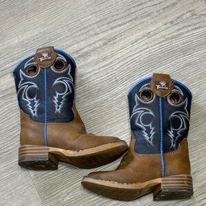 Twisted Toddler size 4 Brown and Navy Blue Western Cowboy Boots